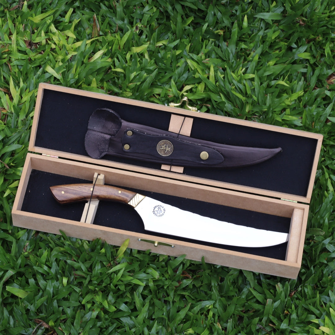 Faca Churrasco Artesanal Personalizada BBQ Turca | Aço Inox 10"