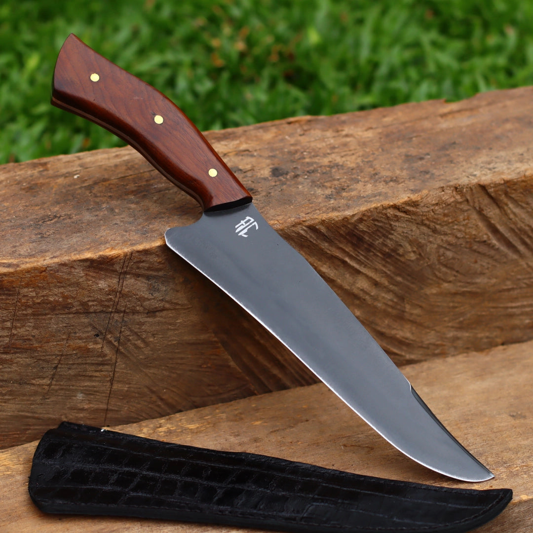 Faca Artesanal para Churrasco Carbono Fosfato Farroupilha | 8"