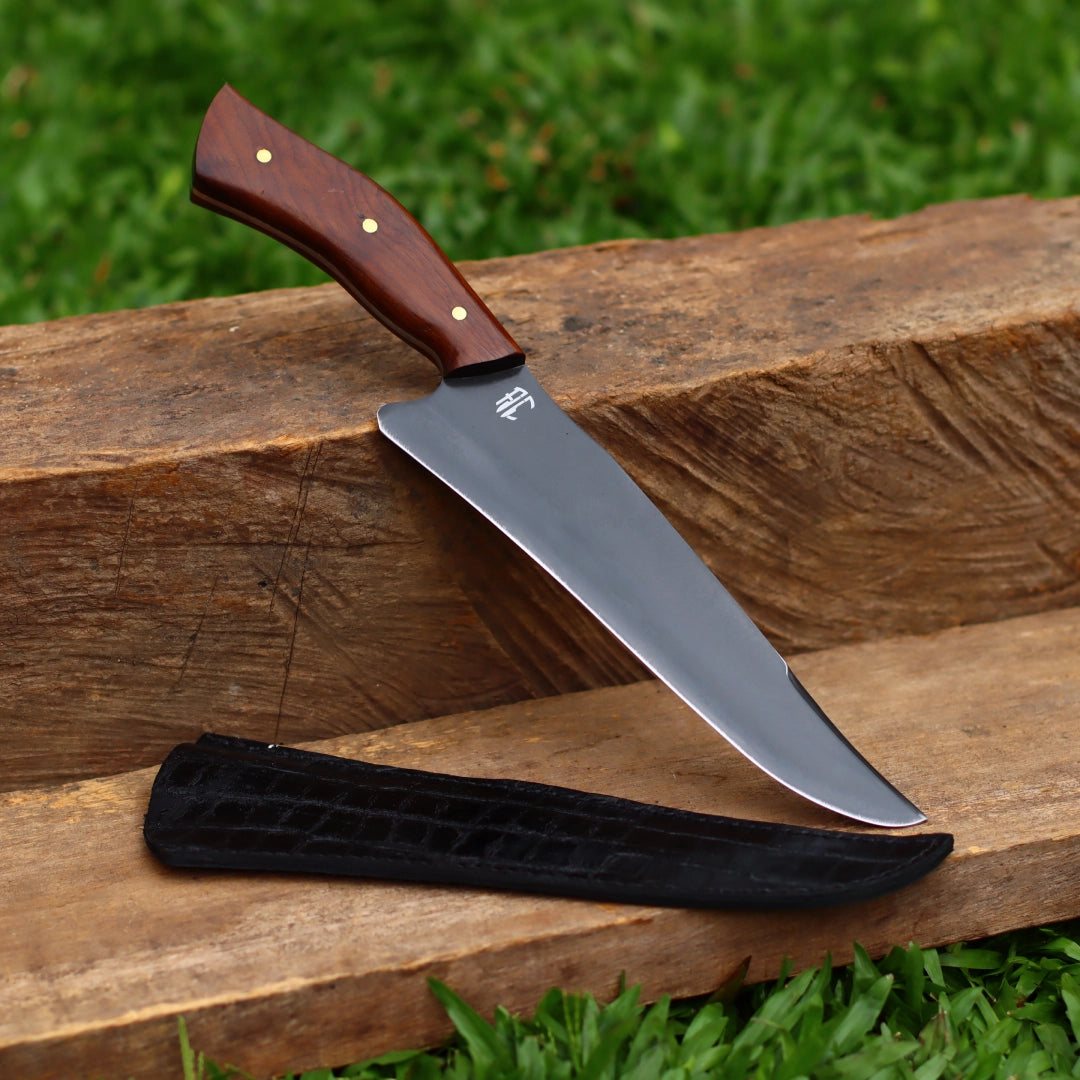Faca Artesanal para Churrasco Carbono Fosfato Farroupilha | 8"
