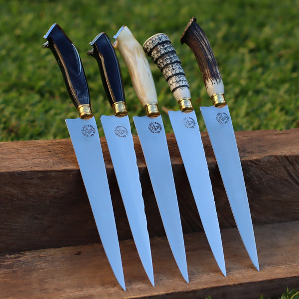 Faca Artesanal para Churrasco Personalizada | Presente | Cervo, Tatu, Cavalo