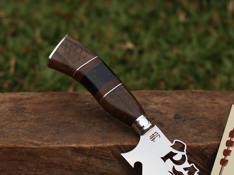 Faca Churrasco Artesanal Pai Churrasqueiro | Aço Inox e Cabo Nobre