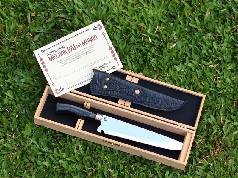 Faca Churrasco Artesanal Picanheira Dia dos Pais | Aço Inox Personalizada