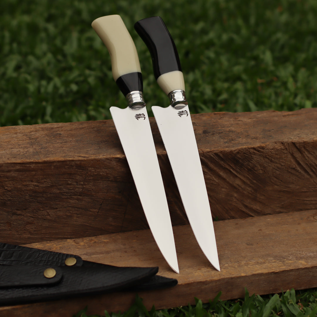 Kit 2 Facas Artesanais para Churrasco Aço Inox  | 9"