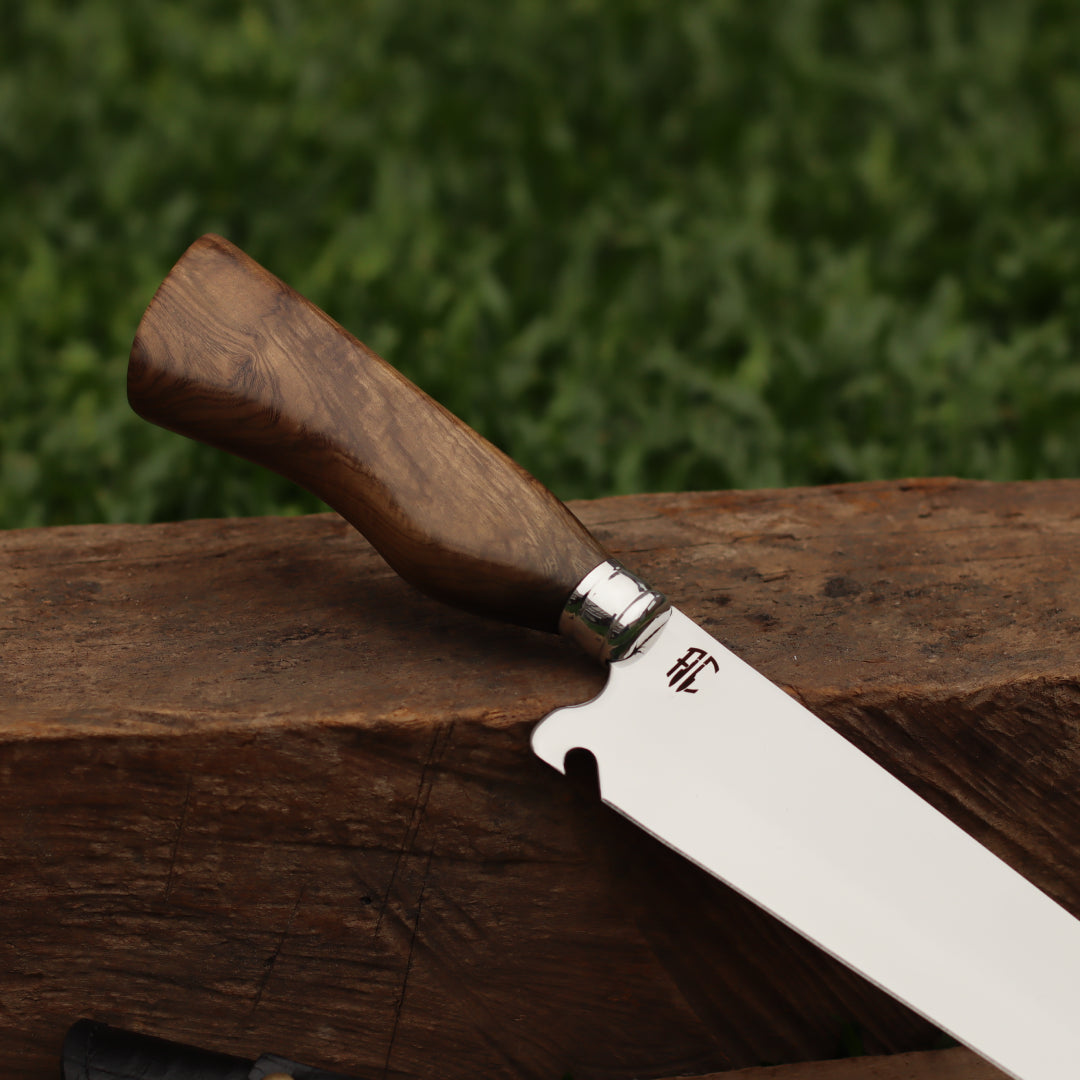 Faca Churrasco Picanheira Cabo em Madeira Nobre | Aço Inox 10"