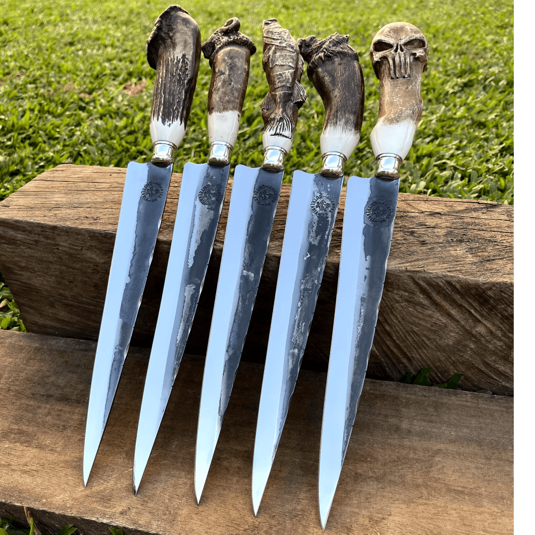 Faca Artesanal para Churrasco Personalizada Animais | Aço Inox 10"