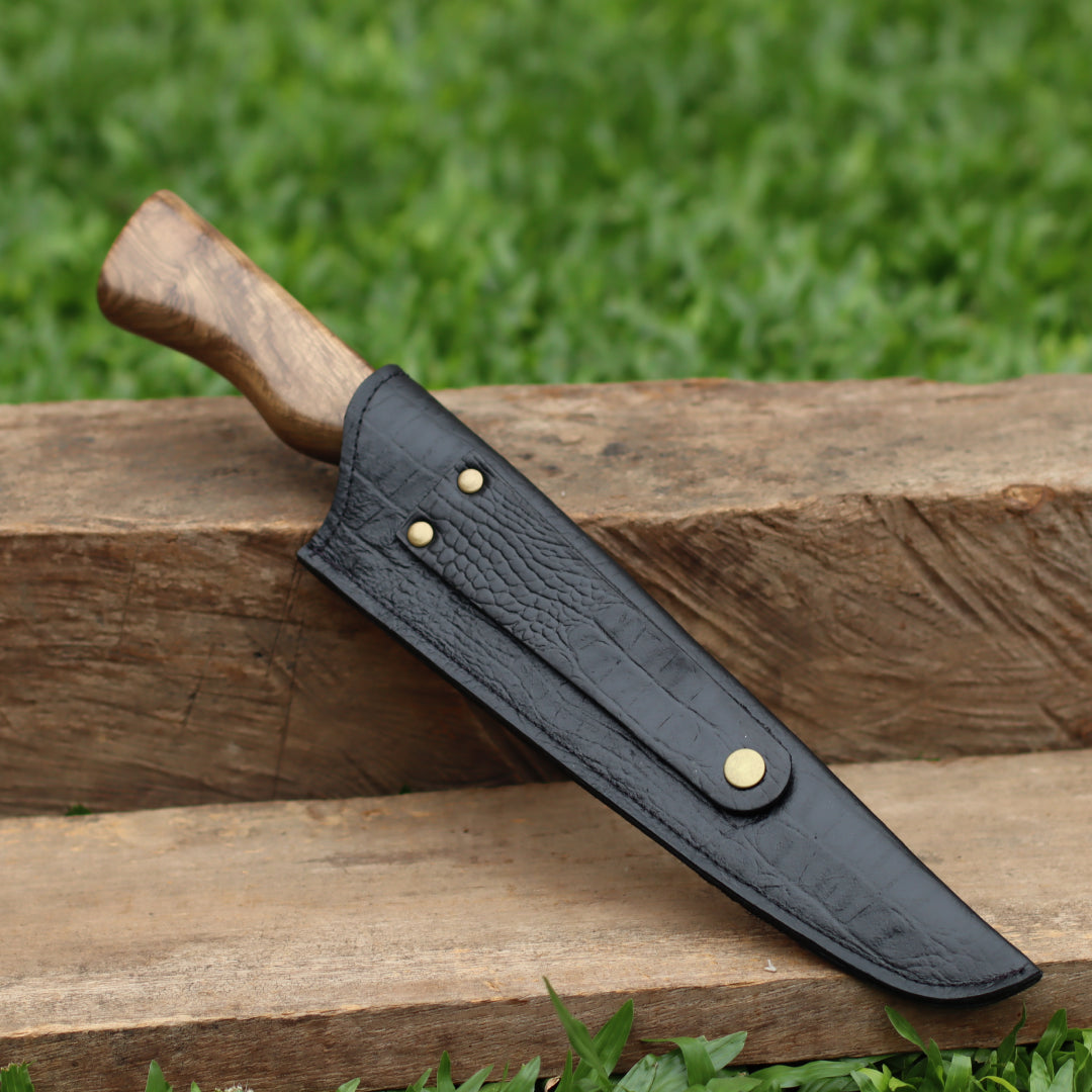 Faca Churrasco Picanheira Cabo em Madeira Nobre | Aço Inox 10"