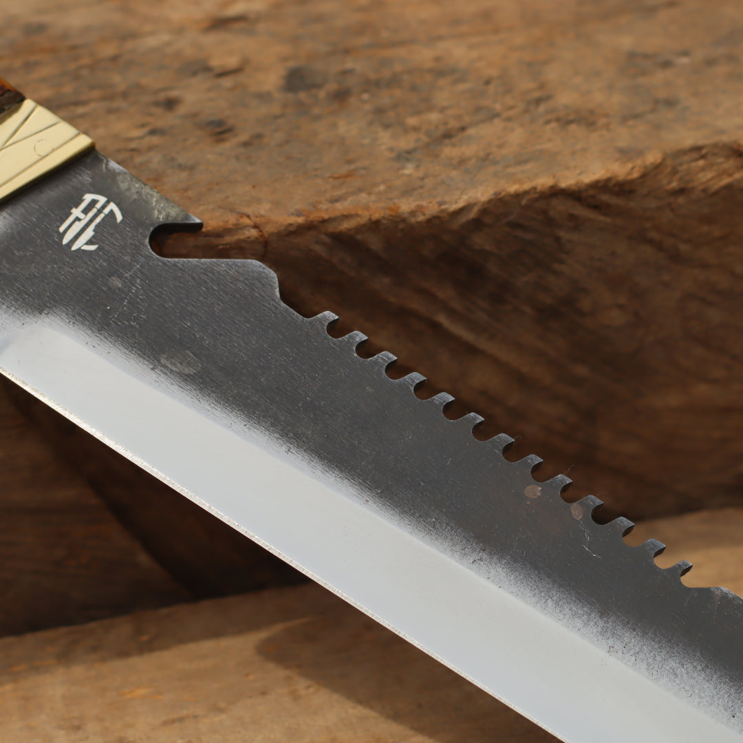 Faca Churrasco Artesanal Personalizada Bowie | Brut Forge 10"