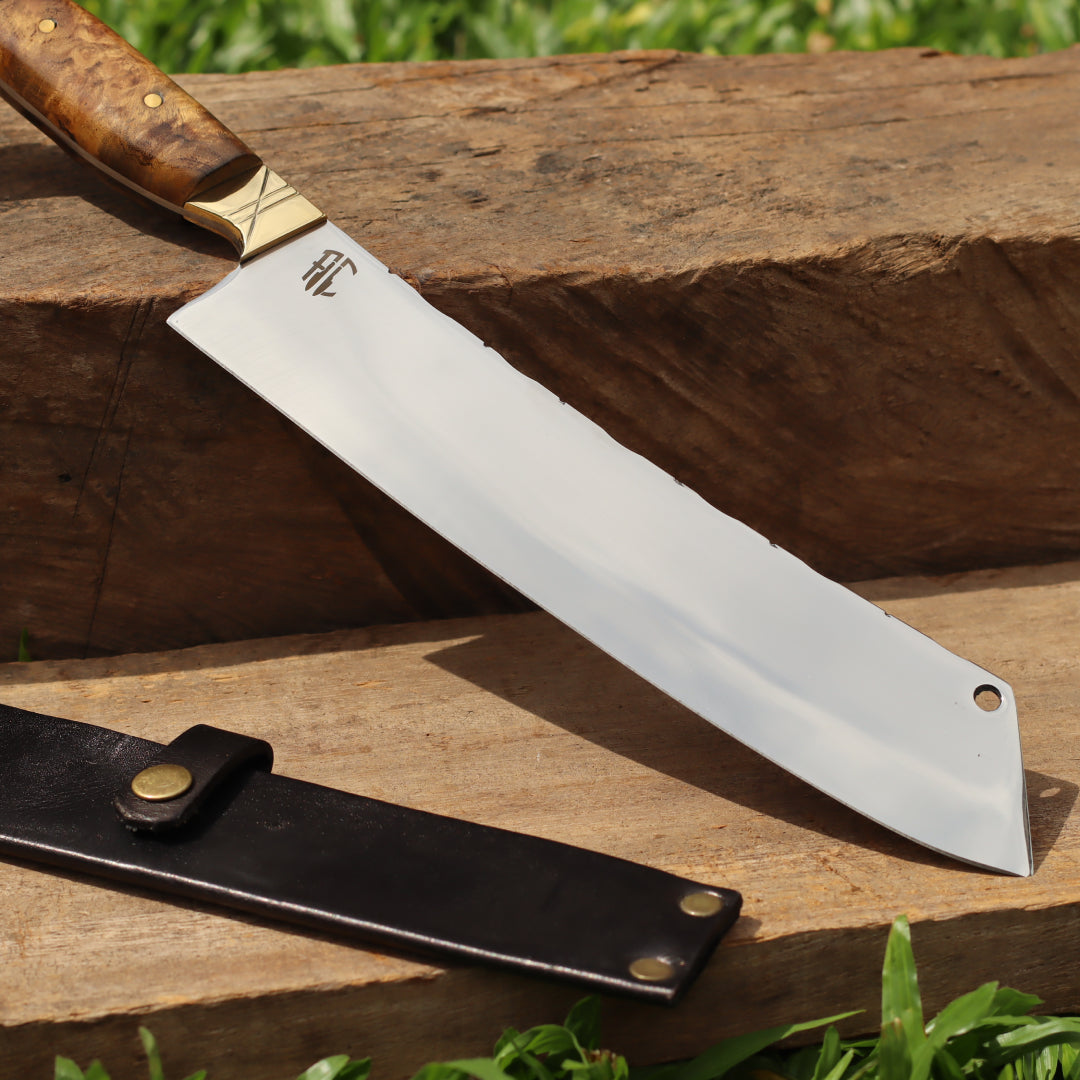 Cutelo Comprido Churrasco Artesanal | Aço Inox 10"