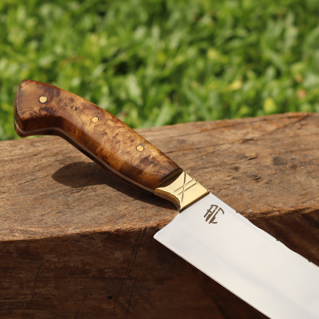 Cutelo Comprido Churrasco Artesanal | Aço Inox 10"