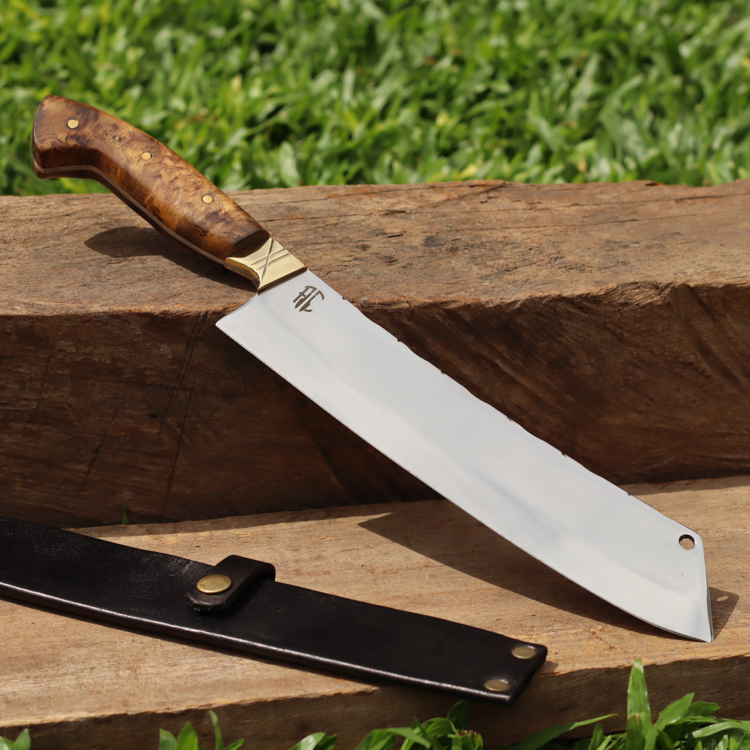 Cutelo Comprido Churrasco Artesanal | Aço Inox 10"