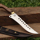 Faca Churrasco Artesanal Personalizada Turca Furada | Aço Inox 10"