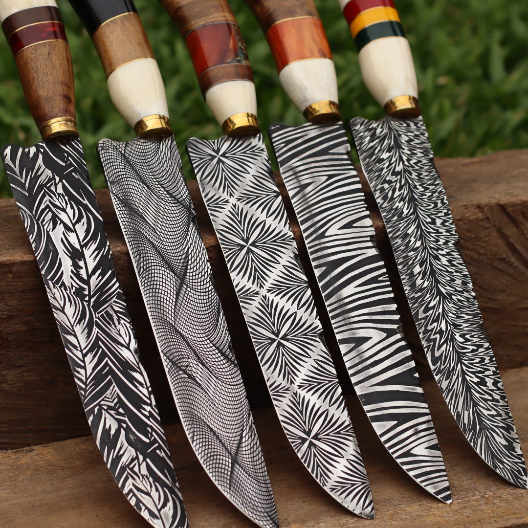 Faca Artesanal para Churrasco Texturizada Sortidas | 10"