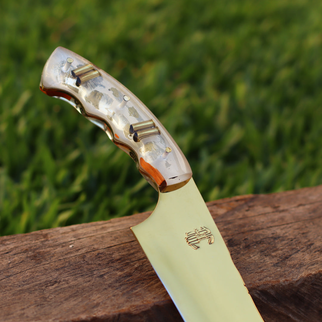 Faca Churrasco Artesanal Personalizada Anodizadas | Aço Inox