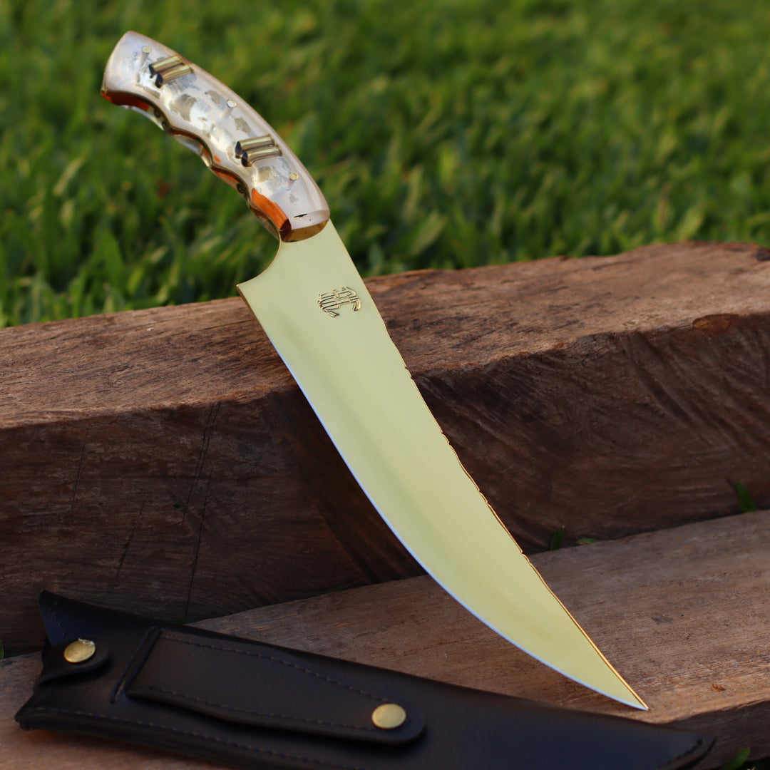 Faca Churrasco Artesanal Personalizada Anodizadas | Aço Inox