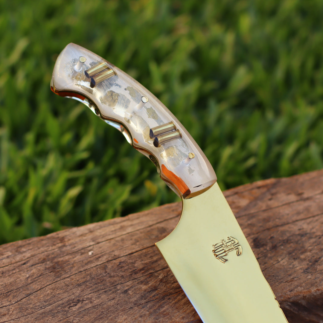 Faca Churrasco Artesanal Personalizada Anodizadas | Aço Inox