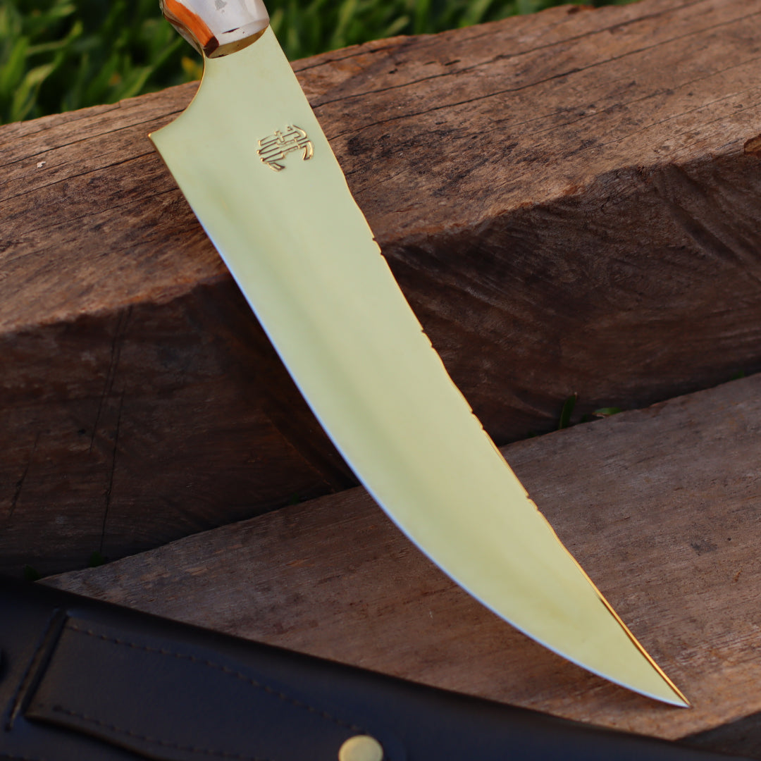 Faca Churrasco Artesanal Personalizada Anodizadas | Aço Inox