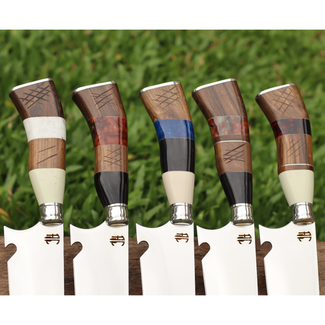 Faca Churrasco Artesanal Picanheira Sortida Cabo Hibrído | Aço Inox 10"
