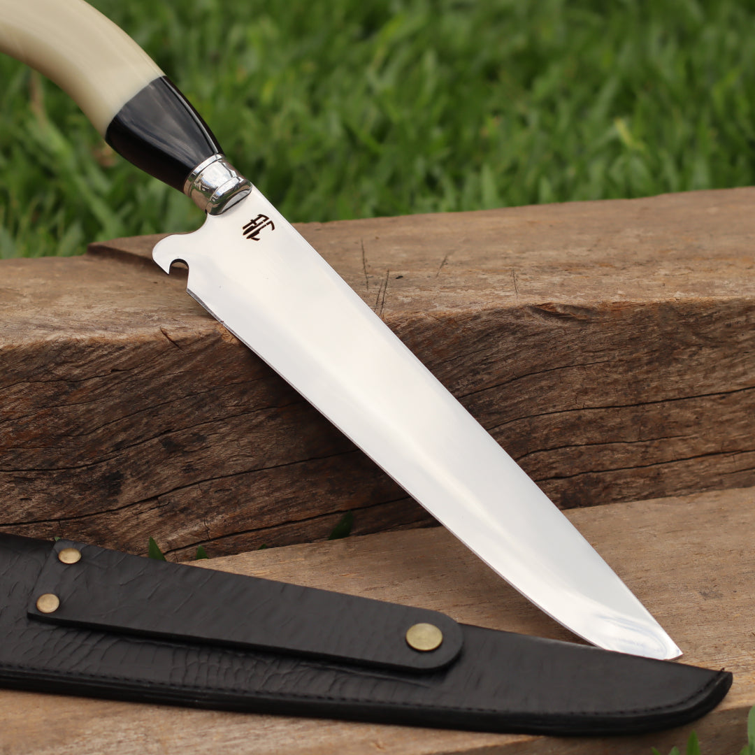 Faca Churrasco Picanheira Cabo de Osso | Aço Inox 10"