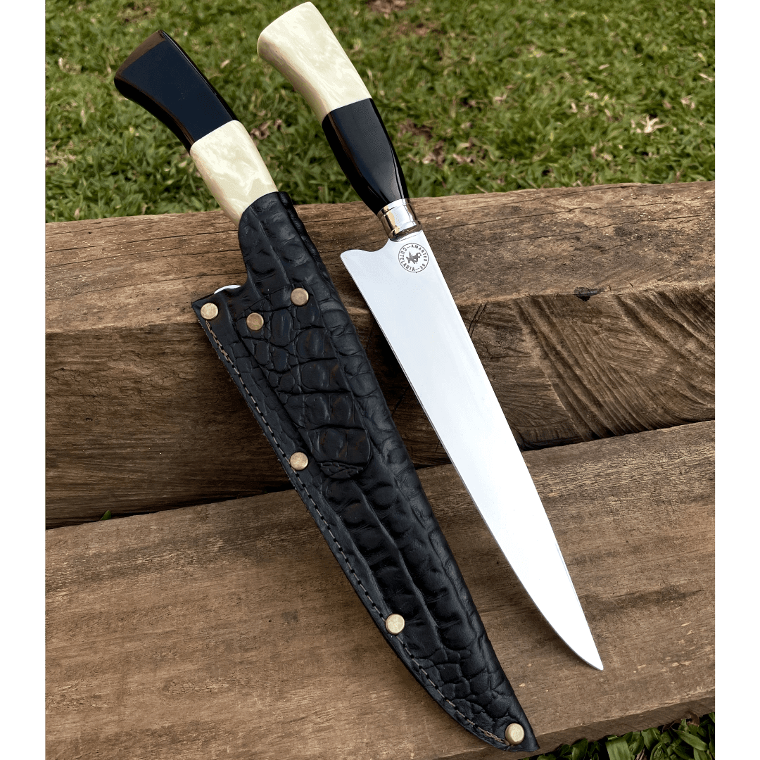 Faca Artesanal para Churrasco Personalizada 9" - Cabos Variados