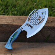 Cutelo Churrasco Artesanal Personalizado Peixe | Aço Inox 7"