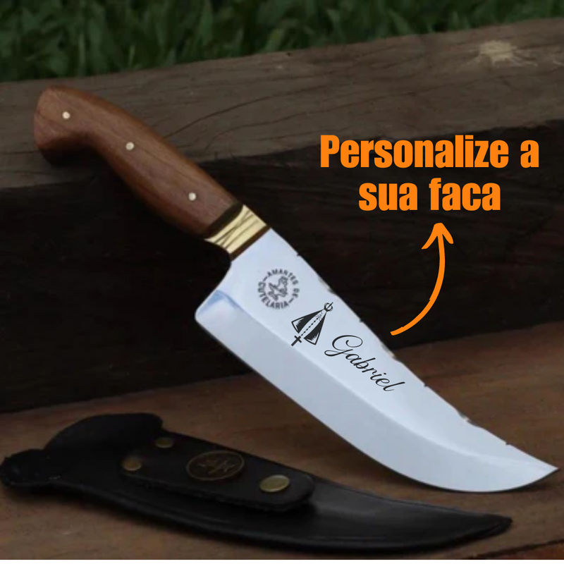 Faca Churrasco Artesanal Personalizada Coreadeira | Inox 7"