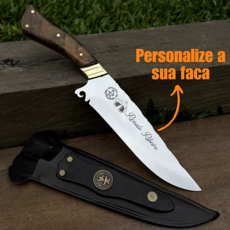 Faca Churrasco Artesanal Personalizada Rambo | Aço Inox 8"