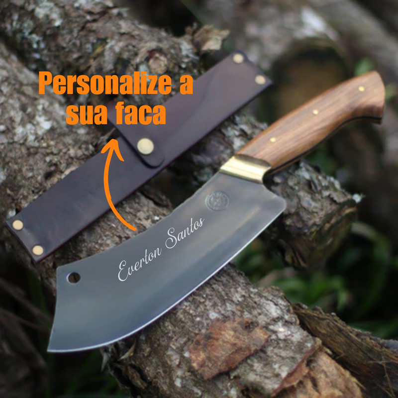 Cutelo Churrasco Artesanal Personalizado | Carbono Fosfatizado 9"