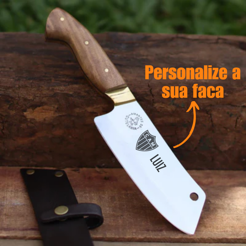 Cutelo Churrasco Artesanal Personalizado | Aço Inox 6"