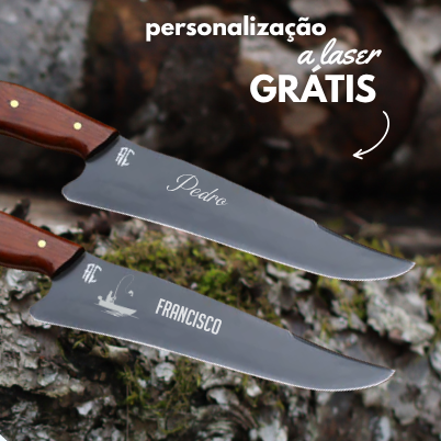 Faca Artesanal para Churrasco Carbono Fosfato Farroupilha | 8"