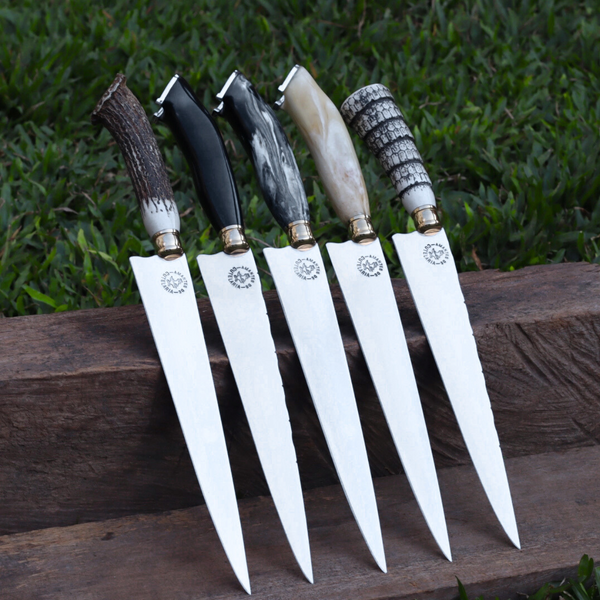 Faca Artesanal para Churrasco Personalizada | Presente | Cervo, Tatu, Cavalo