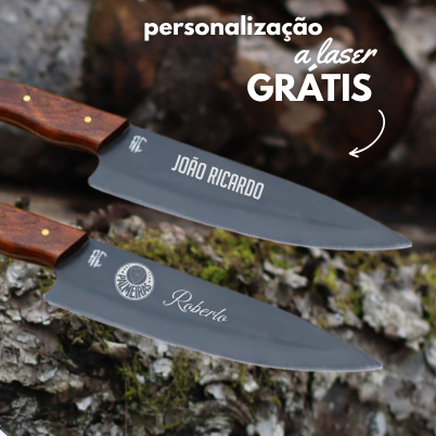 Faca Artesanal para Churrasco Carbono Fosfato Marselha | 8"