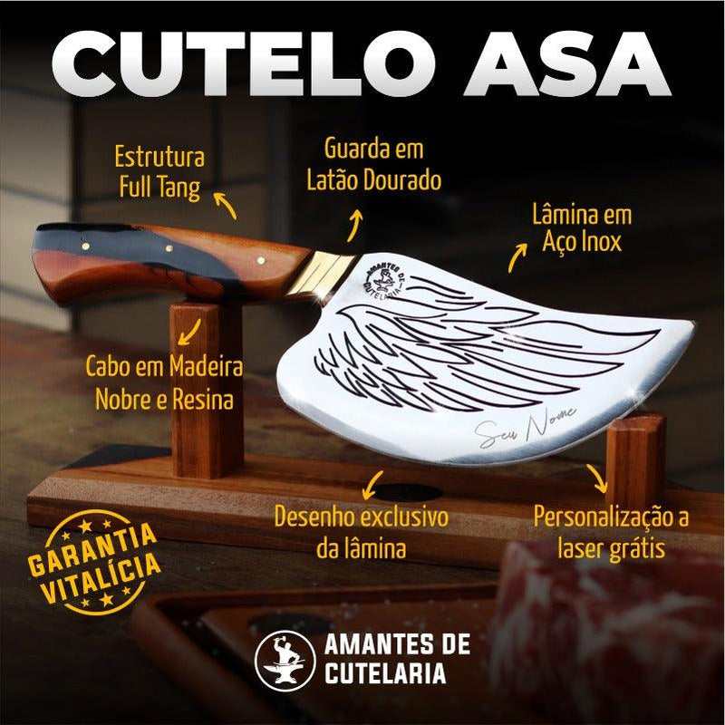 Cutelo Churrasco Personalizado | Aço Inox - Amantes de Cutelaria