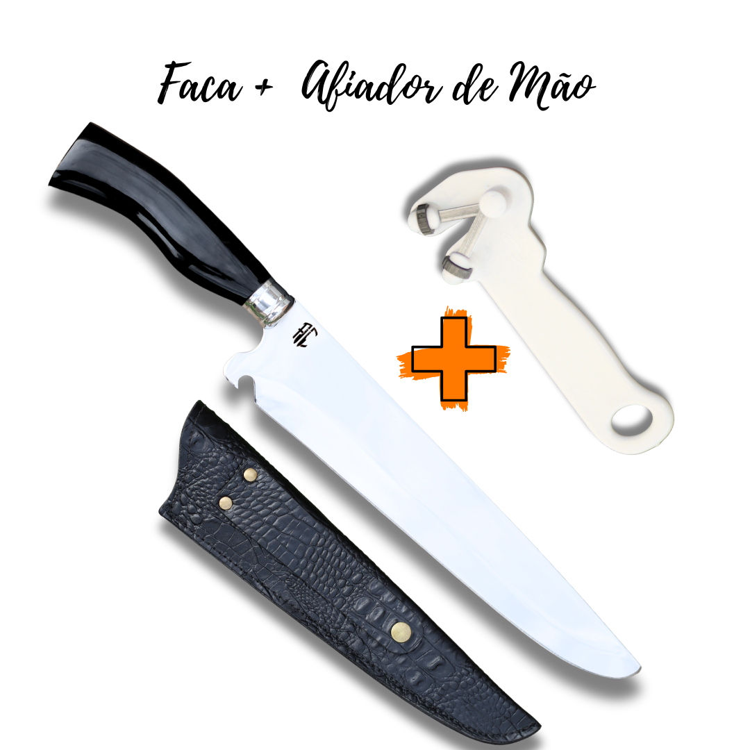 Kit Churrasco Picanheira 10" + Afiador de Mão