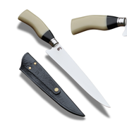 Faca Churrasco Artesanal Picanheira Cabo de Osso | Aço Inox 9"