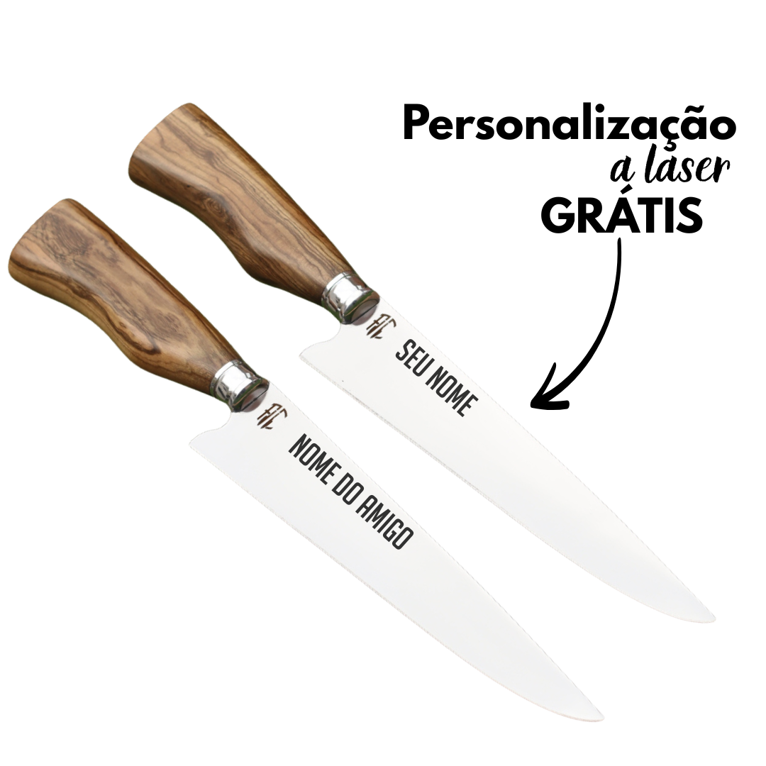 Kit 2 Picanheiras Artesanais para Churrasco Aço Inox  | 9"