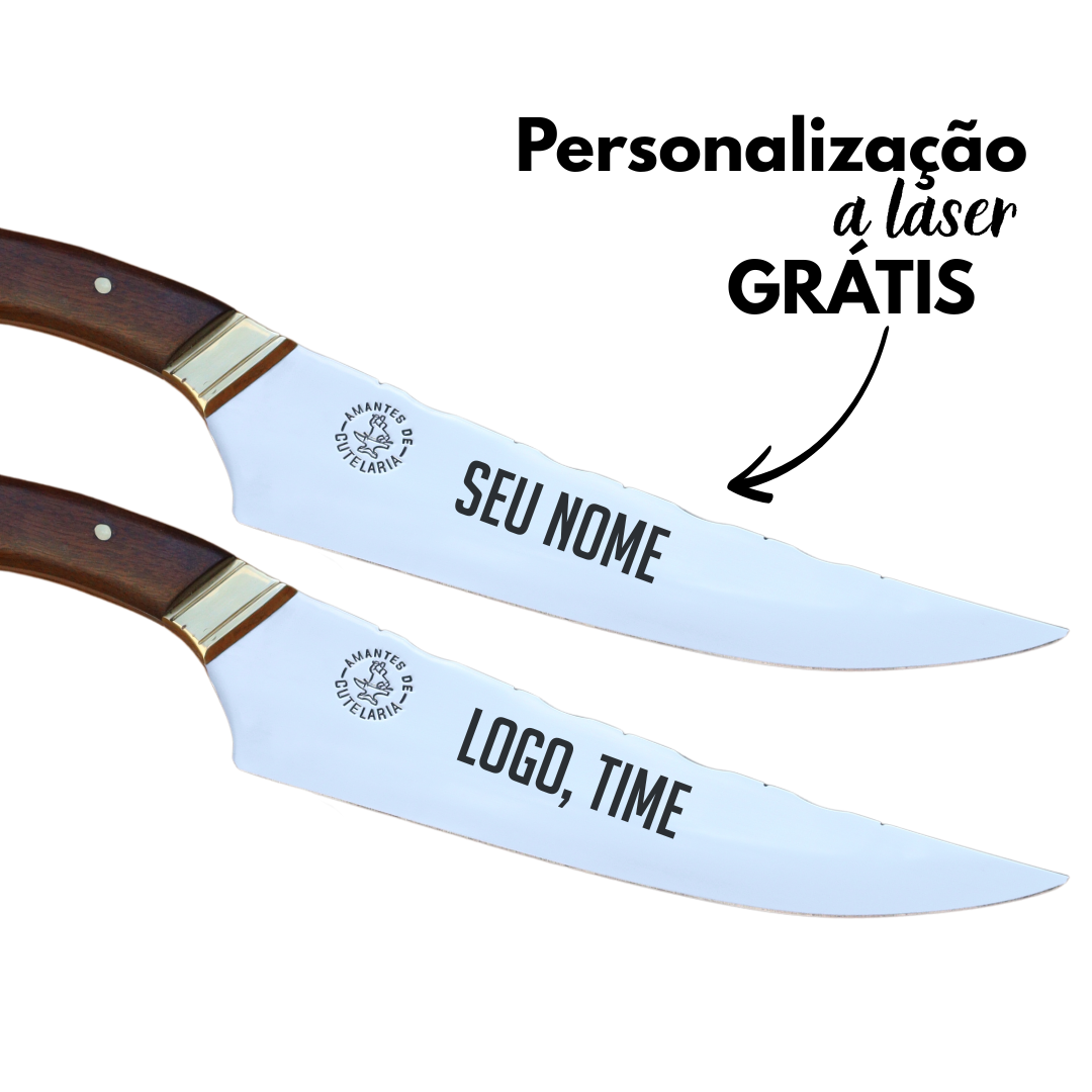 Faca Churrasco Artesanal Personalizada BBQ Turca | Aço Inox 8"