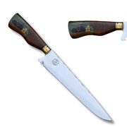 Faca Churrasco Artesanal Personalizada Trator e Soja | Aço Inox 10"