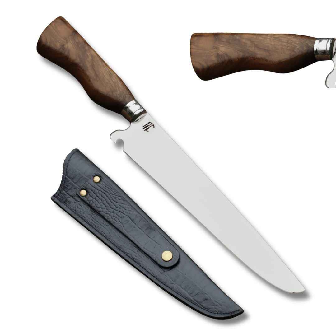 Faca Churrasco Picanheira Cabo em Madeira Nobre | Aço Inox 10"