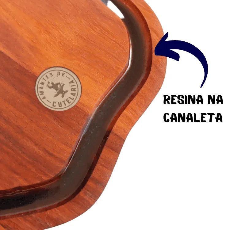 Tábua Churrasco Rústica | Muiracatiara e Resina - Amantes de Cutelaria