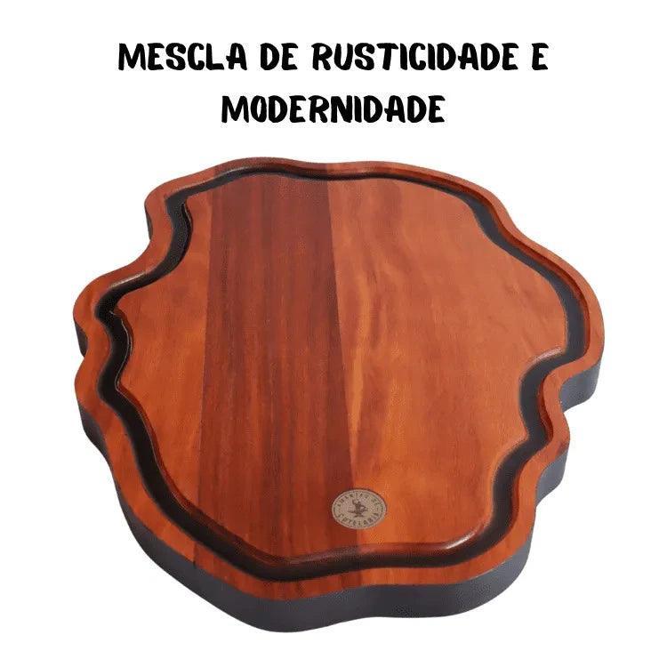 Tábua Churrasco Rústica | Muiracatiara e Resina - Amantes de Cutelaria