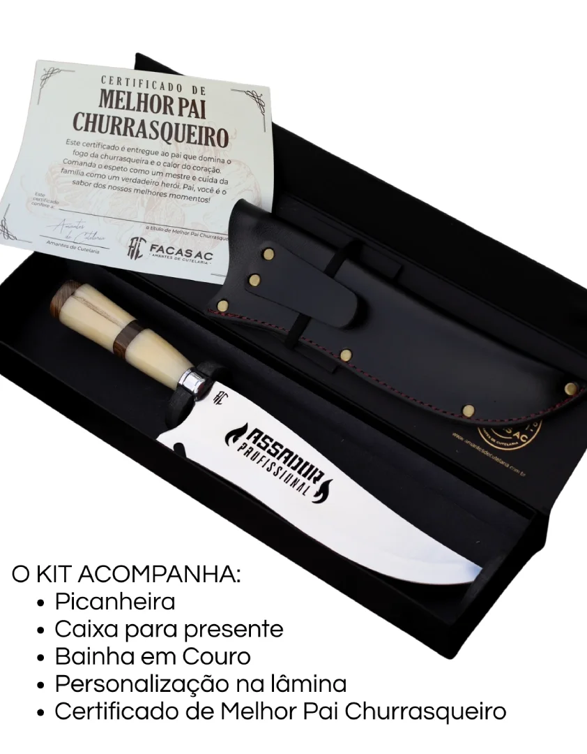 Imagem de FACA DIA DOS PAIS ASSADOR PROFISSIONAL OSSO | 10'polegadas