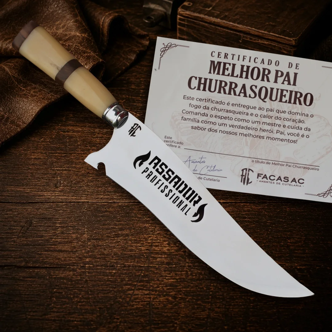 Imagem de FACA DIA DOS PAIS ASSADOR PROFISSIONAL OSSO | 10'polegadas